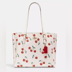 Coach Mollie Tote With Heart Cherry Print